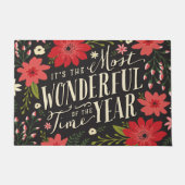 ザ最も素晴らしいタイムオブイヤーの休日フローラ ドアマット (正面)