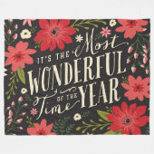 ザ最も素晴らしいタイムオブイヤーの休日フローラ フリースブランケット (正面(横))