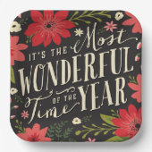 ザ最も素晴らしいタイムオブイヤーの休日フローラ ペーパープレート (正面)