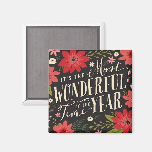 ザ最も素晴らしいタイムオブイヤーの休日フローラ マグネット (正面/裏面)