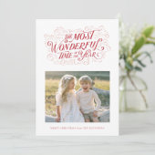 ザ最も素晴らしい手のレタリングクリスマスカード シーズンカード (スタンド正面)