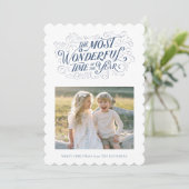 ザ最も素晴らしい手のレタリングクリスマスカード シーズンカード (スタンド正面)