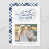 ザ最も素晴らしい手のレタリングクリスマスカード シーズンカード (正面/裏面)