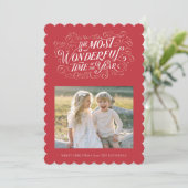 ザ最も素晴らしい手のレタリングクリスマスカード シーズンカード (スタンド正面)