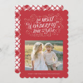 ザ最も素晴らしい手のレタリングクリスマスカード シーズンカード (正面/裏面)