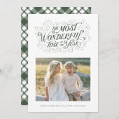 ザ最も素晴らしい手のレタリングクリスマスカード シーズンカード (正面/裏面)