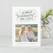 ザ最も素晴らしい手のレタリングクリスマスカード シーズンカード (スタンド正面)