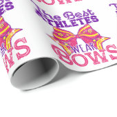 ザ最高のアスリート衣服ボウズ可愛いチアリーティング ラッピングペーパー (ロールコーナー)