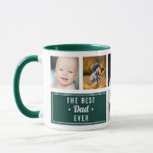 ザ最高のパパエバーグリーンカスタム写真コラージュ マグカップ (左)