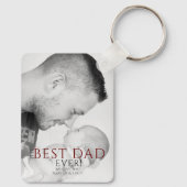 ザ最高のパパエバータイポグラフィ父の日写真 キーホルダー (裏面)
