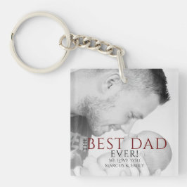 ザ最高のパパエバータイポグラフィ父の日写真 キーホルダー
