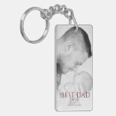 ザ最高のパパエバータイポグラフィ父の日写真 キーホルダー (正面左)