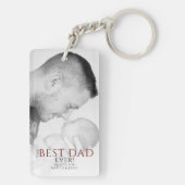 ザ最高のパパエバータイポグラフィ父の日写真 キーホルダー (裏面)