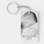 ザ最高のパパエバータイポグラフィ父の日写真 キーホルダー (正面)