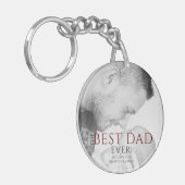 ザ最高のパパエバータイポグラフィ父の日写真 キーホルダー (正面左)