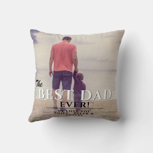 ザ最高のパパエバータイポグラフィ父の日写真 クッション (裏面)