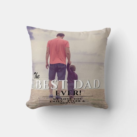 ザ最高のパパエバータイポグラフィ父の日写真 クッション (正面)