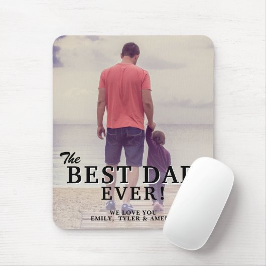 ザ最高のパパエバータイポグラフィ父の日写真 マウスパッド (マウス)