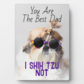 ザ最高のパパシーズー(犬)Tzuかわいいおもしろい犬写真 フォトプラーク (正面)