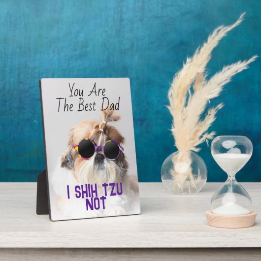 ザ最高のパパシーズー(犬)Tzuかわいいおもしろい犬写真 フォトプラーク (側面)