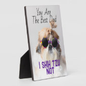 ザ最高のパパシーズー(犬)Tzuかわいいおもしろい犬写真 フォトプラーク (側面)