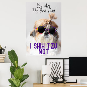 ザ最高のパパシーズー(犬)Tzuかわいいおもしろい犬写真 ポスター