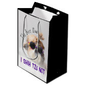 ザ最高のパパシーズー(犬)Tzuかわいいおもしろい犬写真 ミディアムペーパーバッグ (正面アングル)