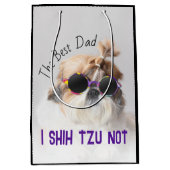 ザ最高のパパシーズー(犬)Tzuかわいいおもしろい犬写真 ミディアムペーパーバッグ (正面)