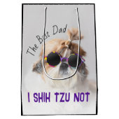 ザ最高のパパシーズー(犬)Tzuかわいいおもしろい犬写真 ミディアムペーパーバッグ (裏面)