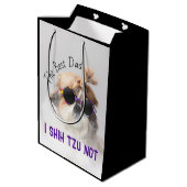 ザ最高のパパシーズー(犬)Tzuかわいいおもしろい犬写真 ミディアムペーパーバッグ (裏面アングル)