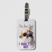 ザ最高のパパシーズー（犬）Tzuかわいいおもしろい犬写真 ラゲッジタグ (正面縦)