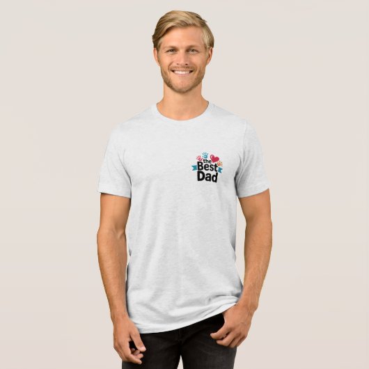 ザ最高のパパ文字デザイン トライブレンドTシャツ (正面全面)