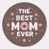 ザ最高のマ・エバーギフト、文字ステッカーの献上品 ラウンドシール (正面)