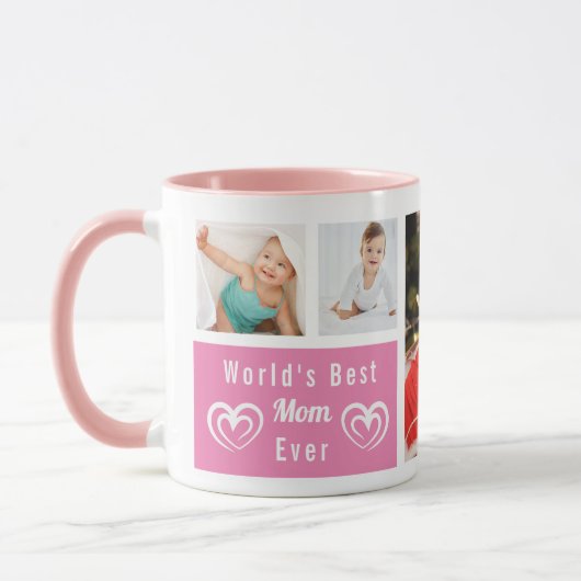 ザ最高のマ・エバーピンクカスタムの写真コラージュマグ マグカップ (左)