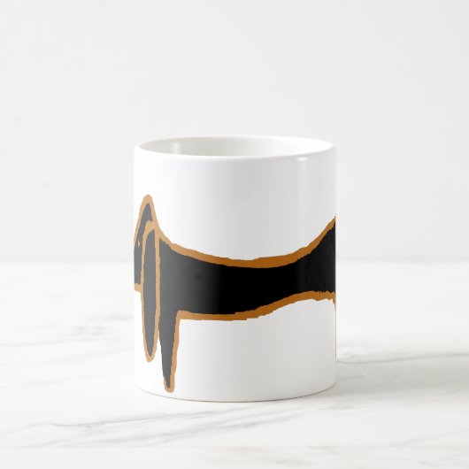 ザ有名なブラックダックスフント コーヒーマグカップ (中央)