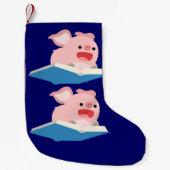 ザ本飛んでいると漫画の豚のクリスマスストッキング スモールクリスマスストッキング (正面)