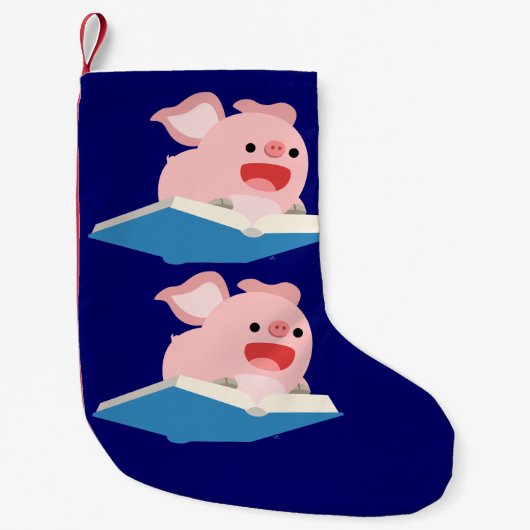 ザ本飛んでいると漫画の豚のクリスマスストッキング スモールクリスマスストッキング (正面)