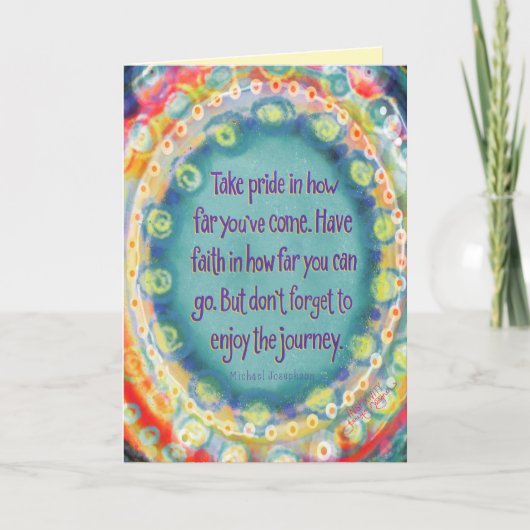 ザ楽しむジャーニー感動的引用文卒業 カード (正面)