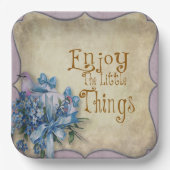 ザ楽しむリトル紙プレート – ブルーテーマ ペーパープレート (正面)