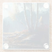 ザ樺の木ノースアイルランドラウンド、樺の木ビュー ガラスコースター (裏面)