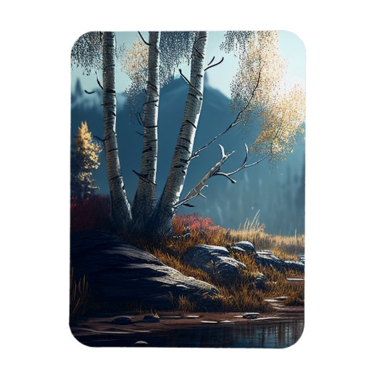 ザ樺の木ノースアイルランドラウンド、樺の木ビュー マグネット (縦)