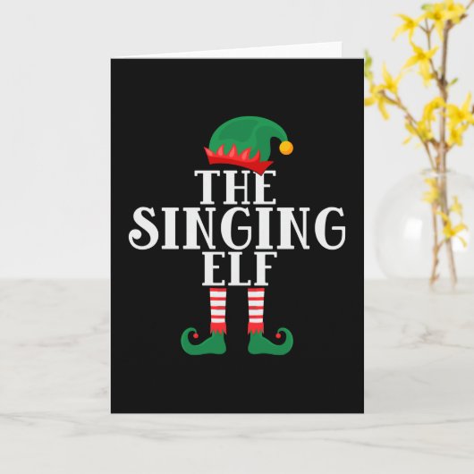 ザ歌声小妖精や小人おもしろいクリスマス カード (黄色い花)