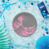 ザ波素晴らし紙プレートピンク&グレー ペーパープレート (パーティー)