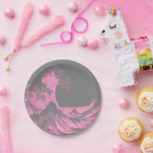 ザ波素晴らし紙プレートピンク&グレー ペーパープレート (パーティー)