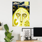 ザ泣き叫びイエローレモン顔 | AIアートポスター ポスター (ホームオフィス)