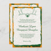 ザ狩りはオーバーアントラー迷彩柄結婚式招待状 招待状 (正面/裏面)