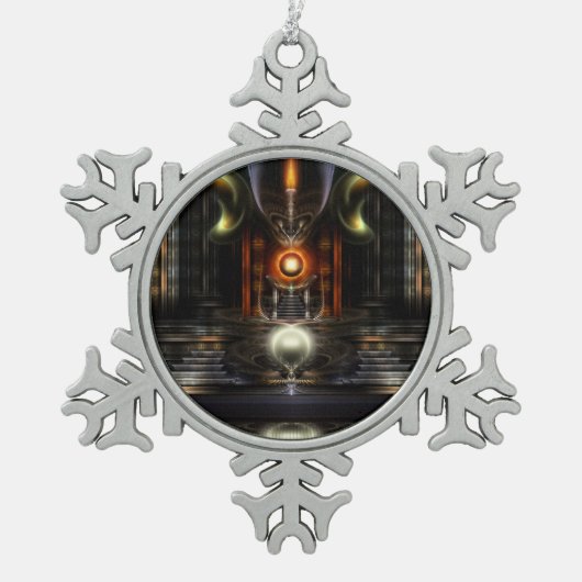 ザ玉座ルームピュータースノーフレークオーナメント スノーフレークピューターオーナメント (正面)
