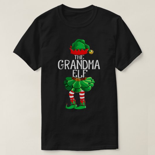 ザ祖母小妖精や小人グループマッチングファミリークリスマスギ Tシャツ (デザイン正面)
