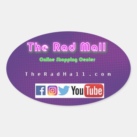 ザ素晴らしいモール「ウェブサイト」オーバルステッカー 楕円形シール (正面)