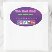 ザ素晴らしいモール「ウェブサイト」オーバルステッカー 楕円形シール (バッグ)